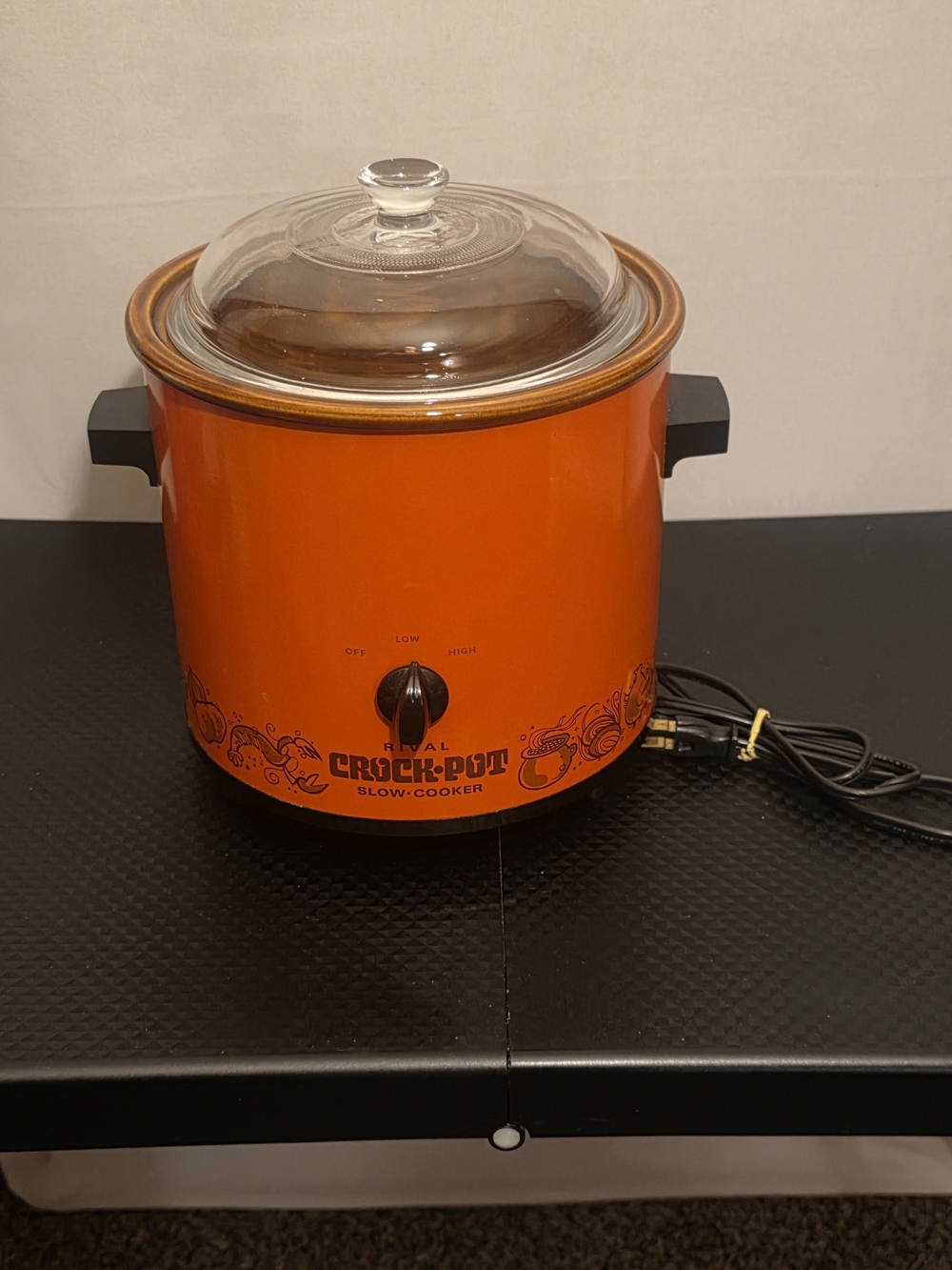 Vintage Rival Crock Pot Model 3100/2 Flame 3.5 Qt Slow Cooker & Original Lid